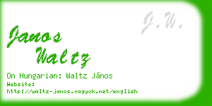 janos waltz business card